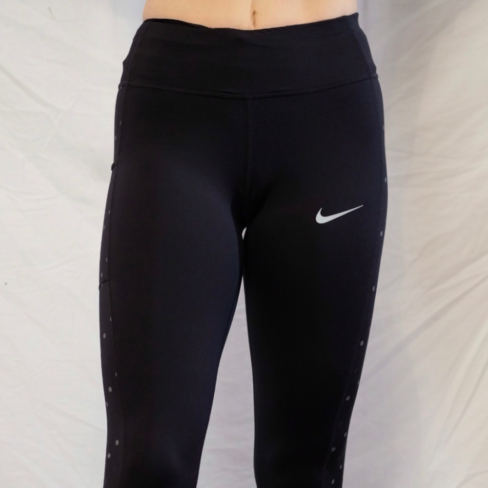 Nike Women's Dri Fit Polka Dot Legging- Black